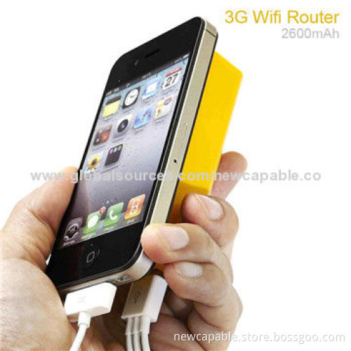 2,200mAh 3G Wi-Fi Router Power Bank with High-quality, 5V/1A Input
